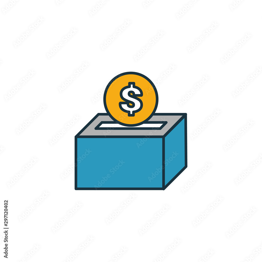 Poster donation outline icon. thin line element from crowdfunding icons collection. ui and ux. pixel perfec