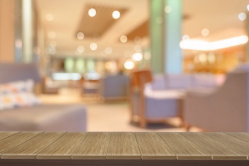 wooden  shelves with view blurred backdrop.you can used for display products. or add your own text on space.