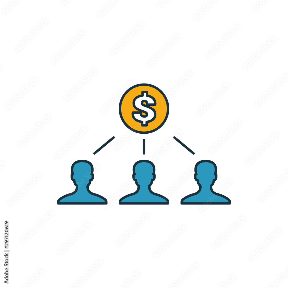 Poster shareholders outline icon. thin line element from crowdfunding icons collection. ui and ux. pixel pe