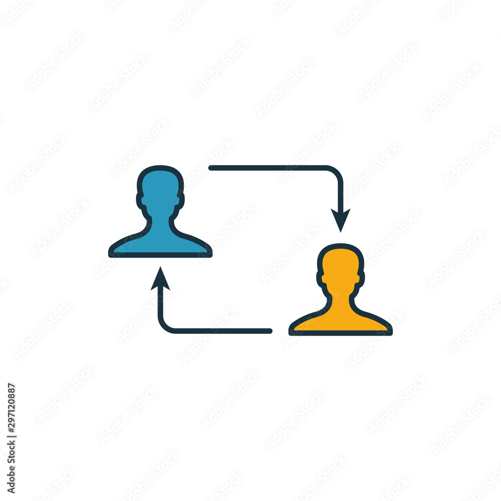 Poster peer to peer icon set. four elements in diferent styles from crypto currency icons collection. creat
