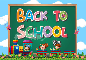 Back to school template with sign