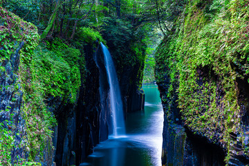 waterfall in forest, Takachiho, Miyazaki