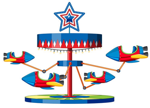 colorful amusement park ride with star clip art preview
