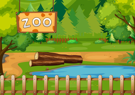 Background scene of zoo park