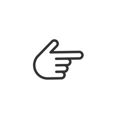 Hand cursor flat icon. Monochrome hand cursor isolated on background. Hand cursor closeup. Linear hand cursor
