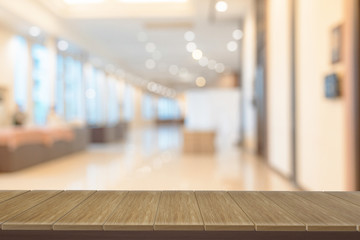 wooden  shelves with view blurred backdrop.you can used for display products. or add your own text on space.