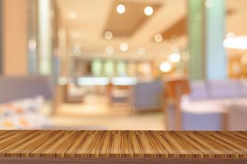 wooden  shelves with view blurred backdrop.you can used for display products. or add your own text on space.