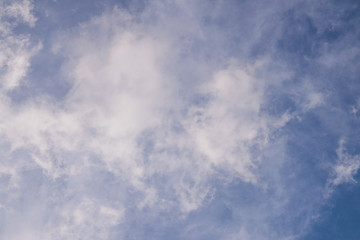 White clouds and a blue sky, fit to replace sky in photography