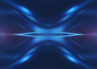 Dark abstract futuristic background. Neon lines glow. Neon lines, shapes. Multi-colored glow,...