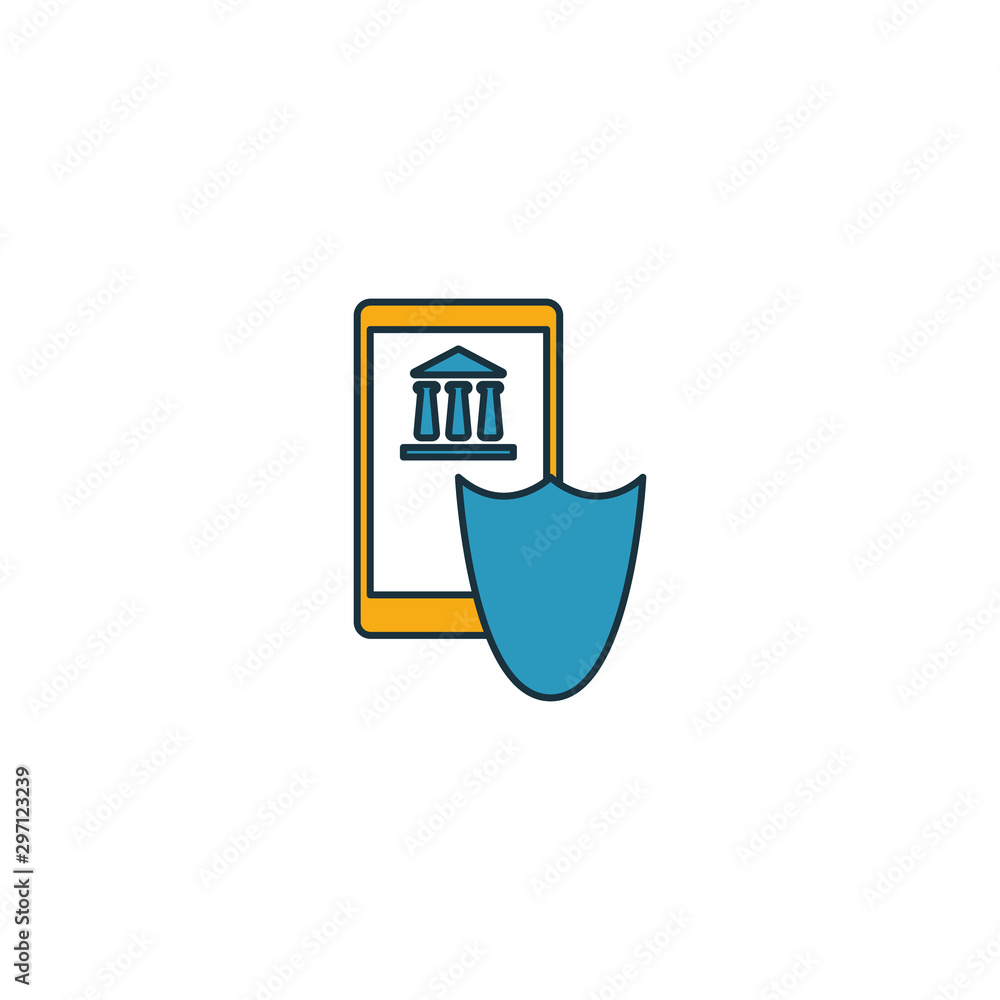 Poster e-banking security icon set. four elements in diferent styles from fintech icons collection. creativ