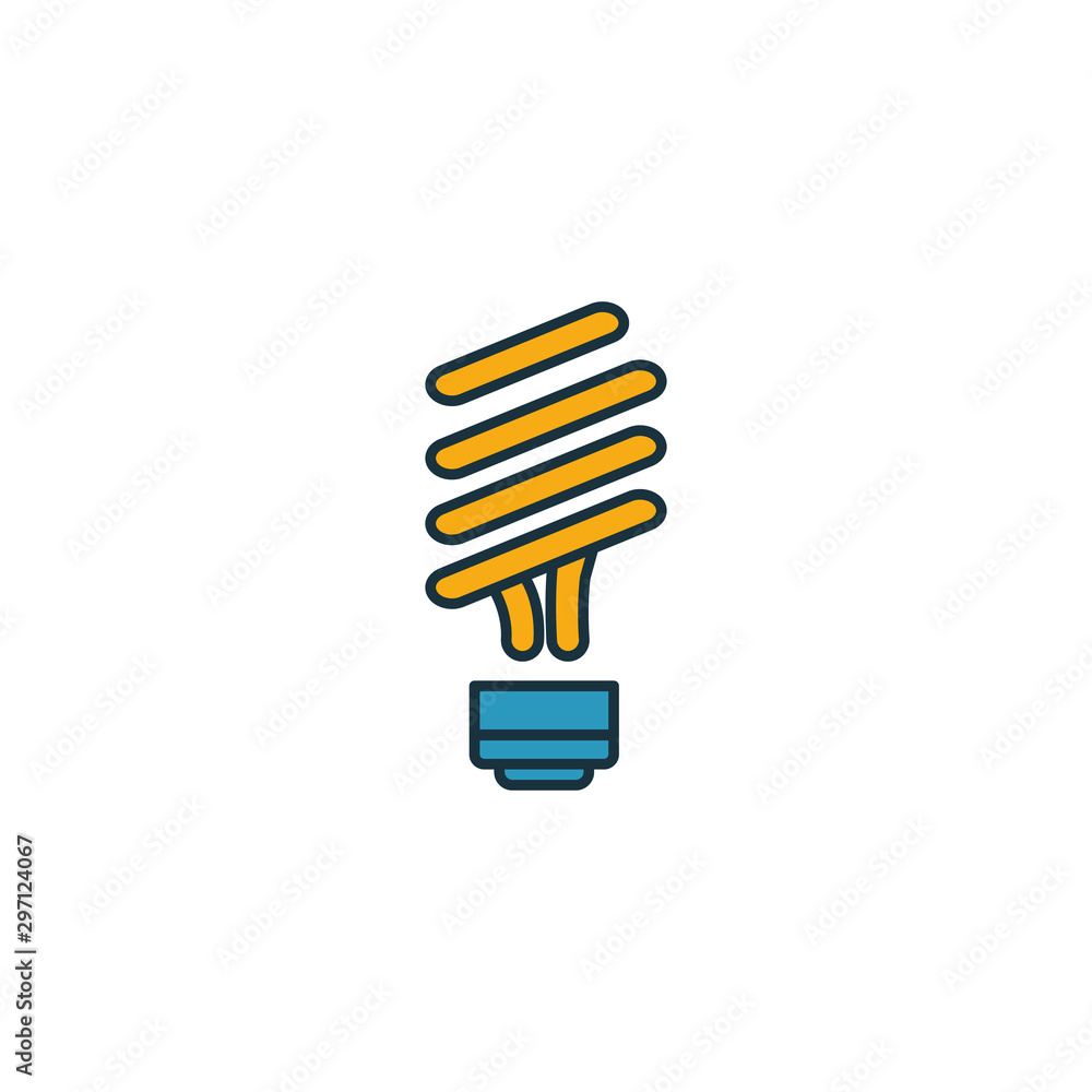 Poster energy saving lamp icon set. four elements in diferent styles from power and energy icons collection