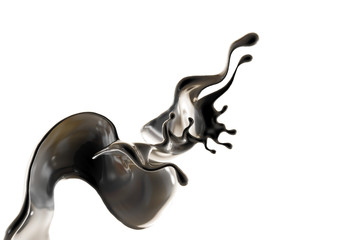 Splash fluid. 3d illustration, 3d rendering.