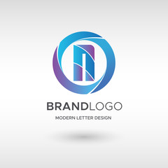 Premium Vector N Logo in gradation color variations. Beautiful Logotype design for company branding. Elegant identity design in blue