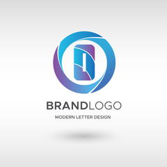 Premium Vector O Logo in gradation color variations. Beautiful Logotype design for company branding. Elegant identity design in blue