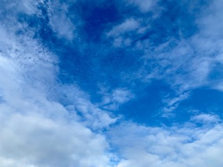 Fototapeta premium white clouds on the blue sky background,cirrocumulus or altostratus