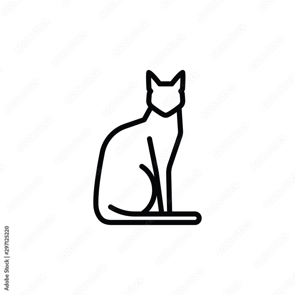 Poster cat icon vector. linear style sign for mobile concept and web design. cat symbol illustration. pixel