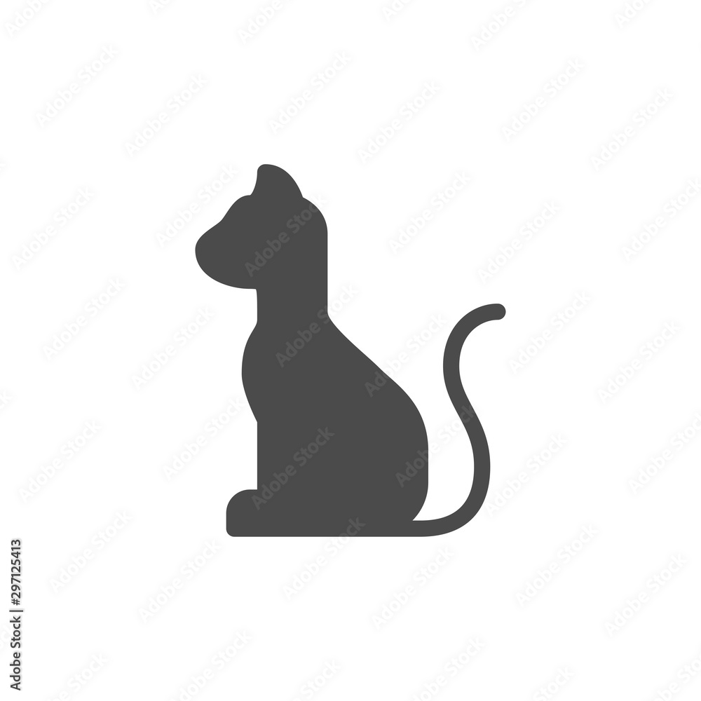 Poster domestic cat icon vector. linear style sign for mobile concept and web design. domestic cat symbol i