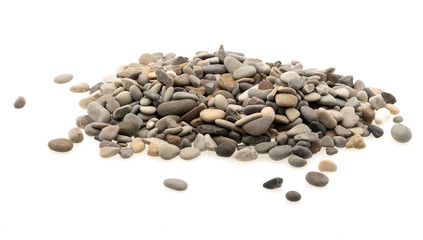 pile rocks isolated on white background and texture