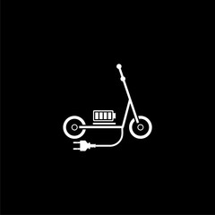 Electric Scooter icon isolated on black background