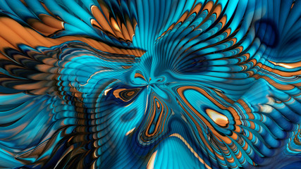 Bright background with a volumetric pattern and print. 3d illustration, 3d rendering.