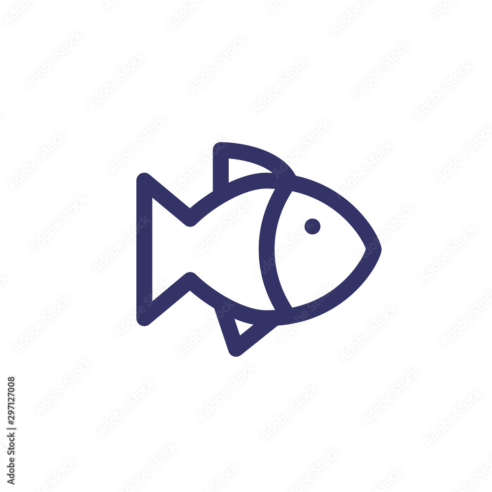 Poster fish icon vector. linear style sign for mobile concept and web design. fish symbol illustration. pix