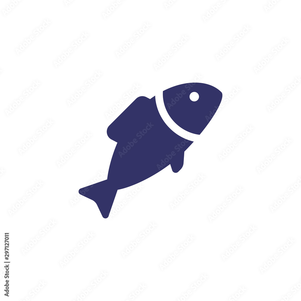 Poster fish icon vector. linear style sign for mobile concept and web design. fish symbol illustration. pix