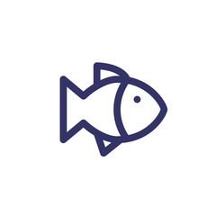Fish icon vector. Linear style sign for mobile concept and web design. Fish symbol illustration. Pixel vector graphics - Vector.