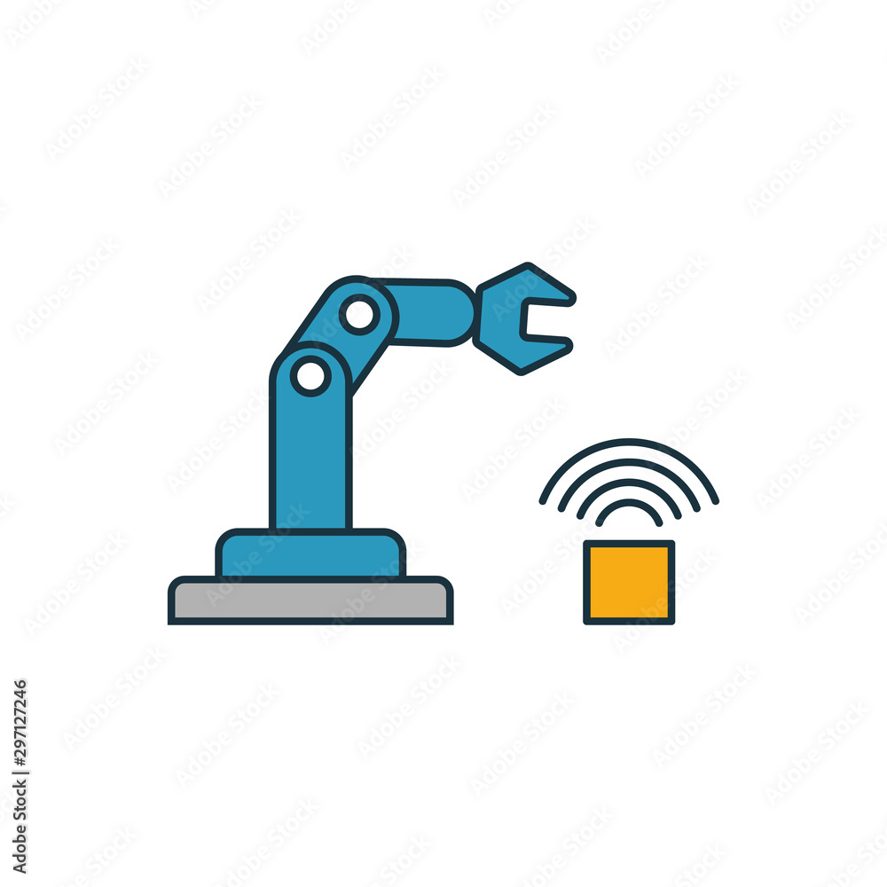 Poster cyber physical systems icon set. four elements in diferent styles from industry 4.0 icons collection