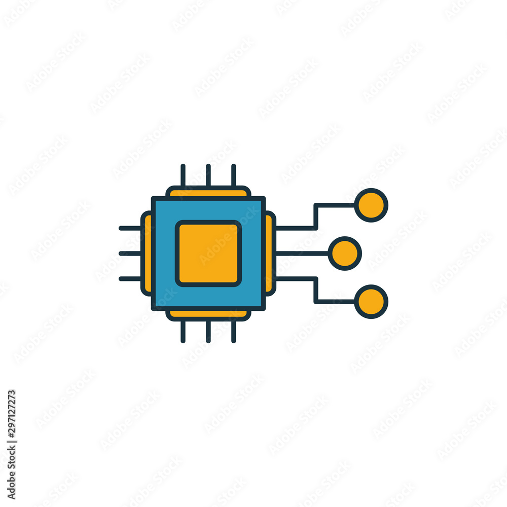 Aufkleber embedded system icon set. four elements in diferent styles from industry 4.0 icons collection. creat