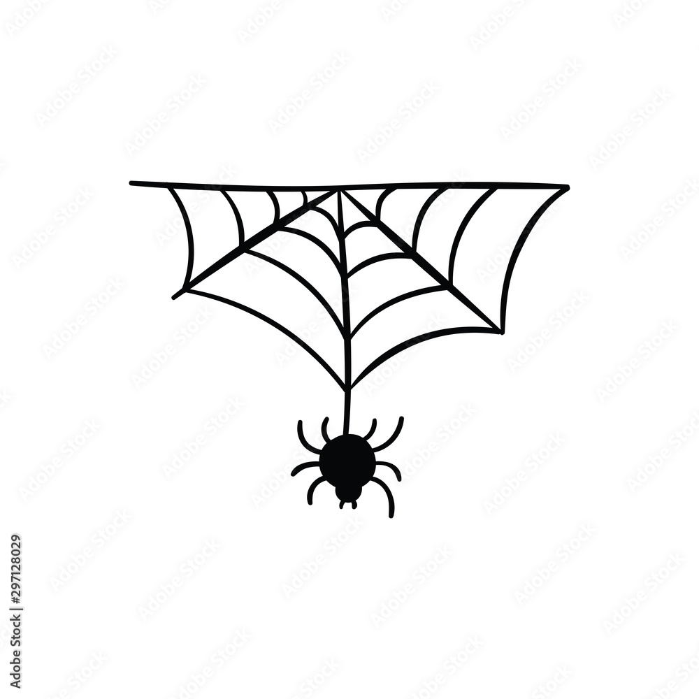 Poster spider icon vector. linear style sign for mobile concept and web design. spider symbol illustration.