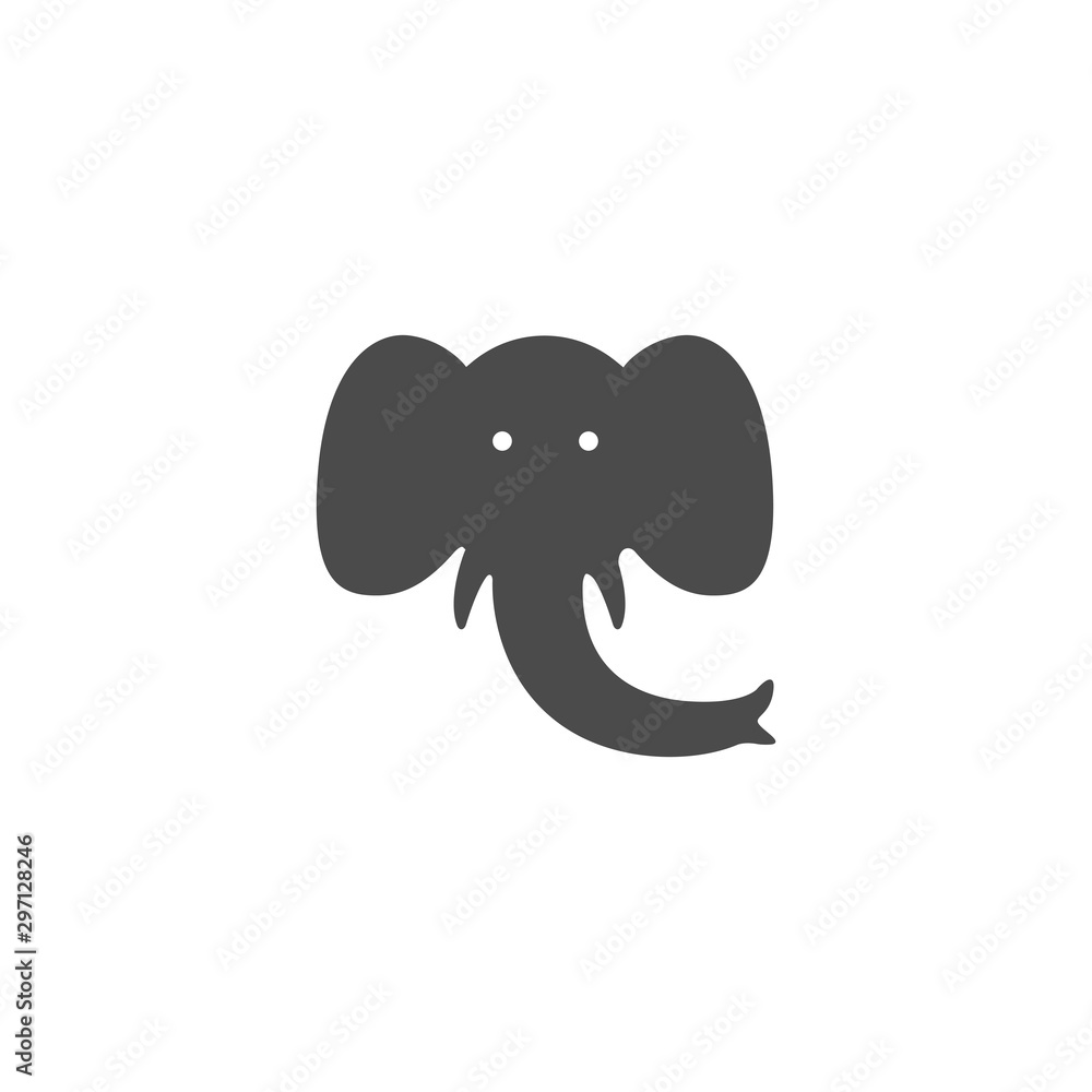 Poster elephant icon vector. linear style sign for mobile concept and web design. elephant head symbol illu