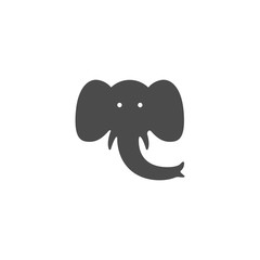 Elephant icon vector.  Linear style sign for mobile concept and web design. Elephant head symbol illustration. Pixel vector graphics - Vector.