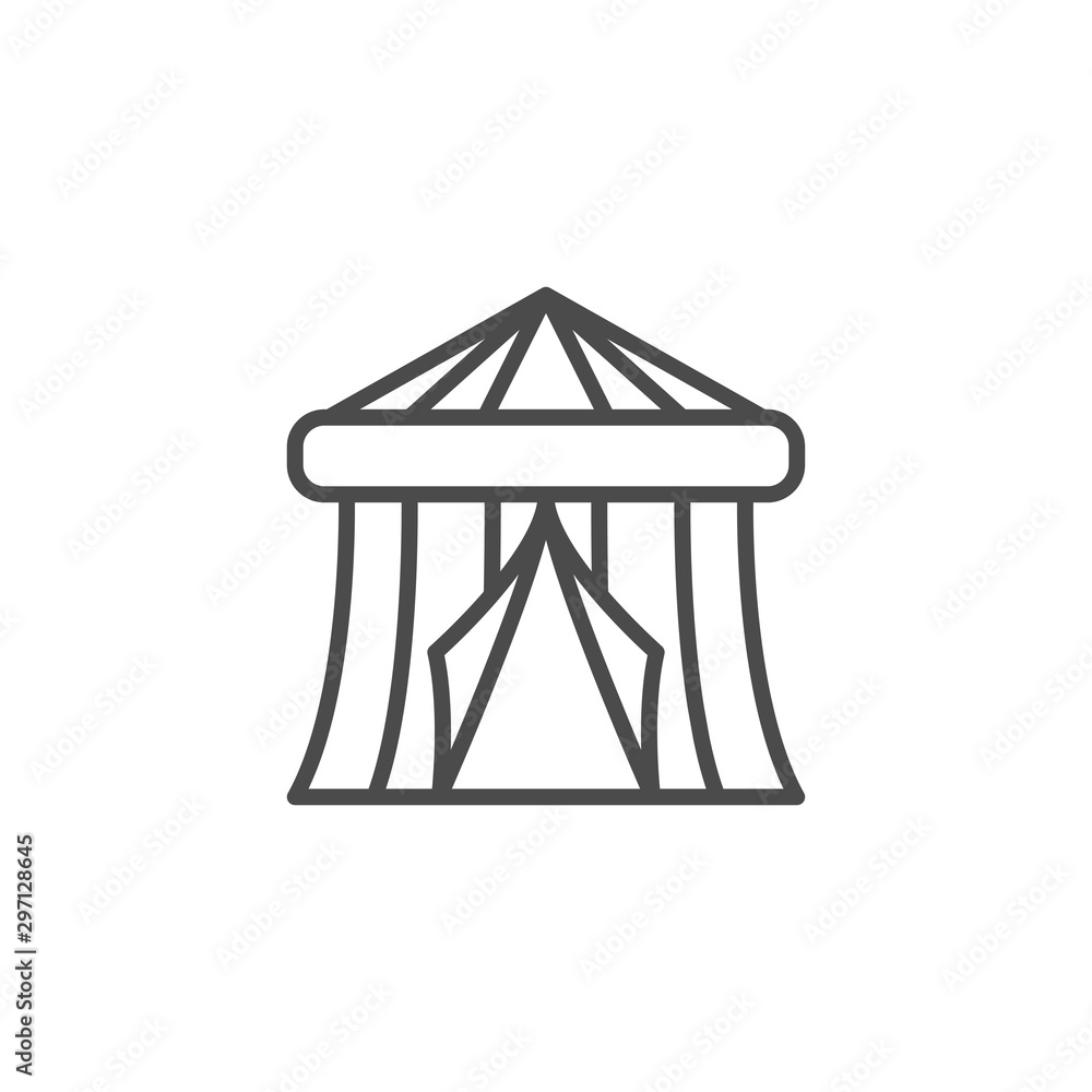 Poster Circus icon vector. Linear style sign for mobile concept and web design. Circus symbol illustration. Pixel vector graphics - Vector.