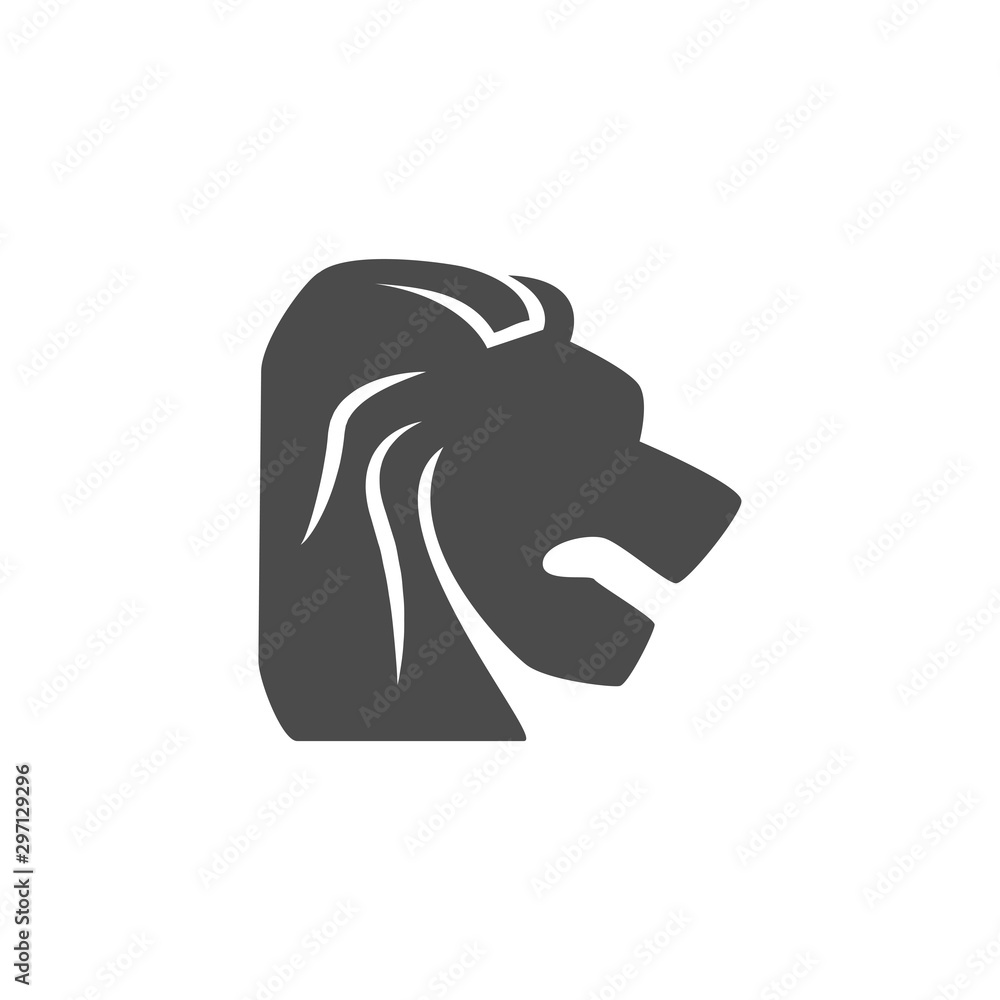 Poster lion head icon vector. linear style sign for mobile concept and web design. lion symbol illustration