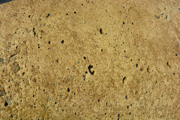 Old polished cement with flaws and bumps, reinforced concrete slab in the sunlight. Construction work, building facade background from natural Ukrainian cement.