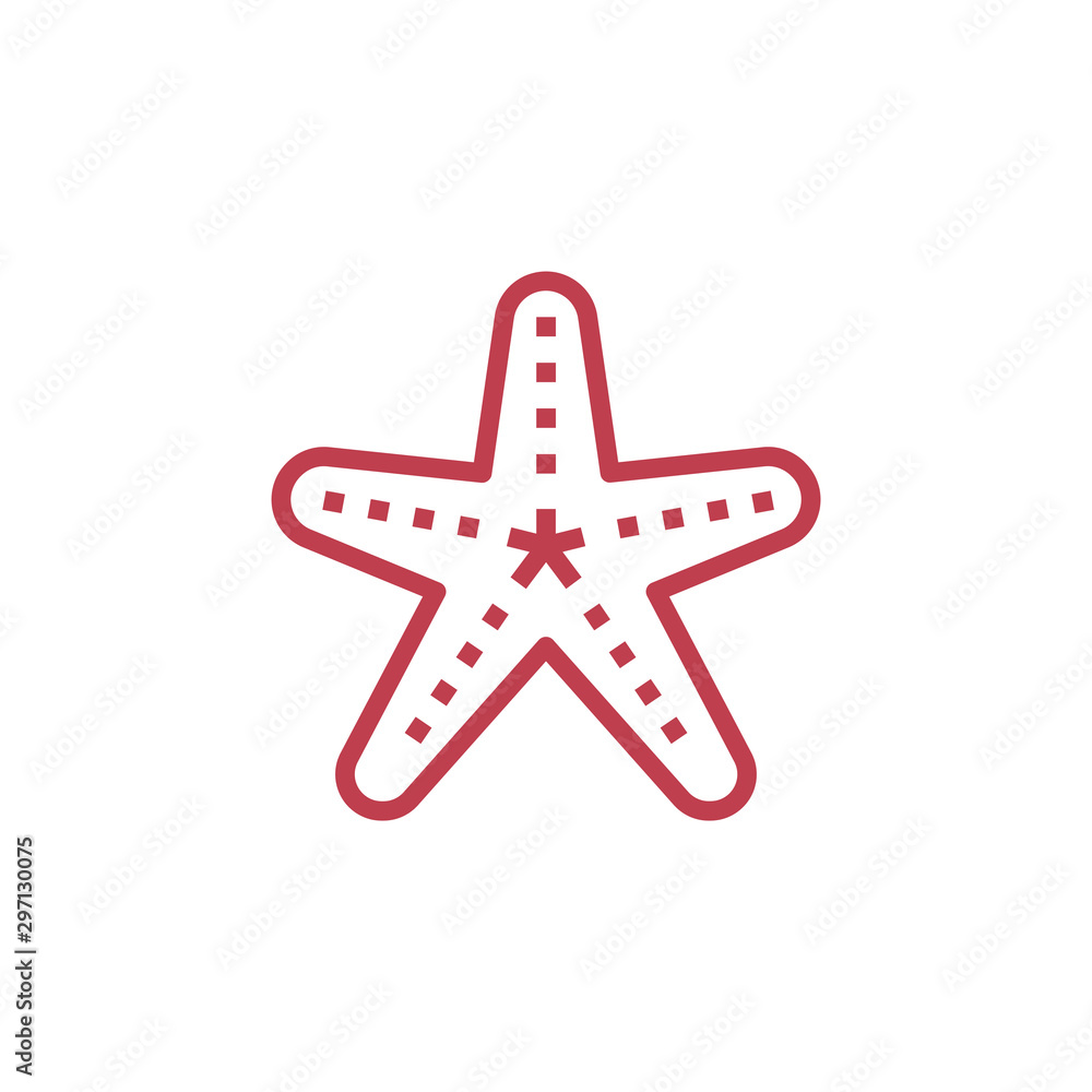 Poster starfish icon vector. linear style sign for mobile concept and web design. starfish symbol illustrat