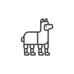 Llama icon vector.  Linear style sign for mobile concept and web design. Llama symbol illustration. Pixel vector graphics - Vector.