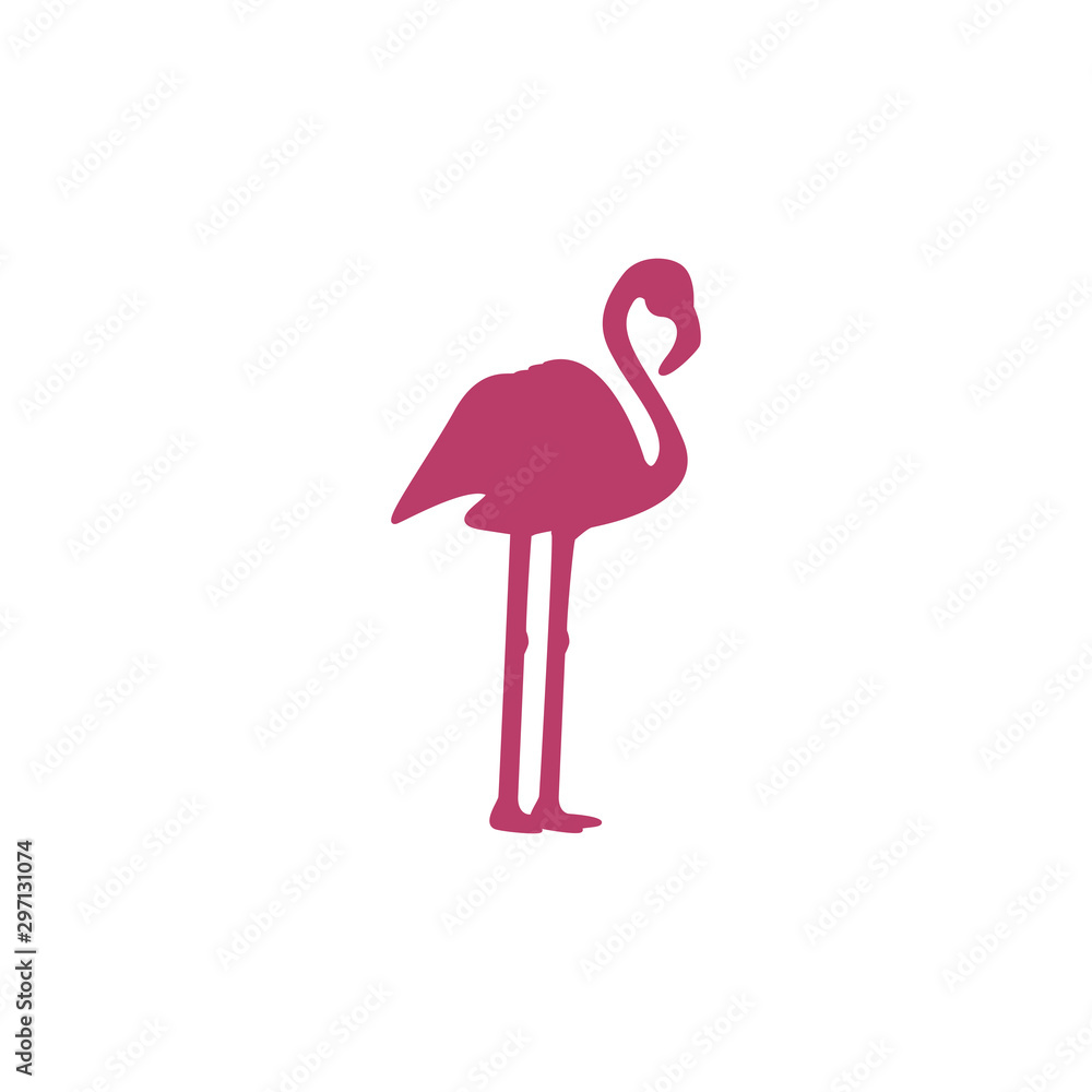 Poster flamingo icon vector. linear style sign for mobile concept and web design. flamingo symbol illustrat