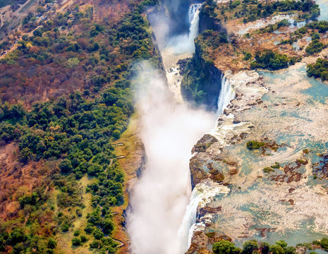 Aerial view of Victoria Falls, Zimbabwe