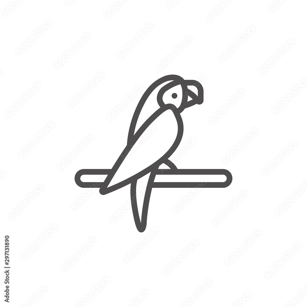 Poster parrot icon vector. linear style sign for mobile concept and web design. parrot symbol illustration.