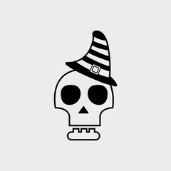 Skull with hat icon. EPS vector file