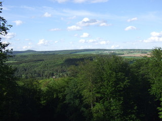 Summer space. Panorama of the fields of the Czech Republic.