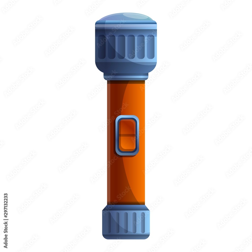 Poster flashlight icon. cartoon of flashlight vector icon for web design isolated on white background