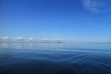 blue sky over the blue sea, view of a beautiful seascape