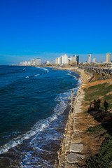 Cloudy Blue Sky under Tel Aviv Sea Side, Israel