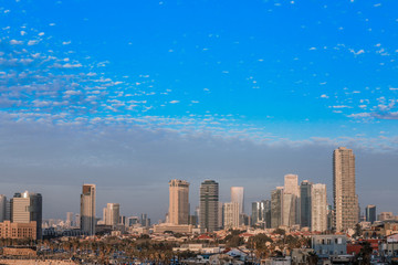 Cloudy Blue Sky under Tel Aviv Sea Side, Israel