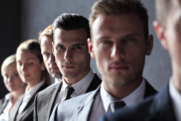 Portrait of businesspeople in a row