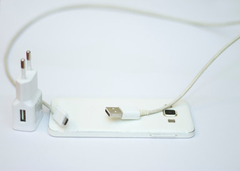 Smartphone and phone charge with power cord