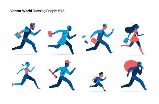 A acollection of running characters