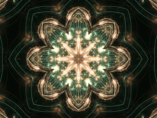 Abstract alien fractal plants, digital artwork for creative grap